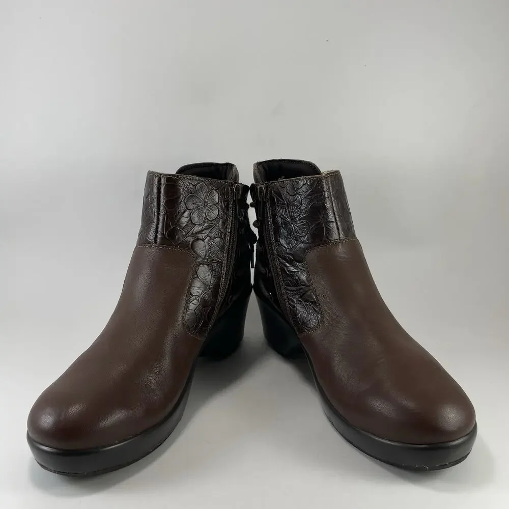 Alegria Stevee Boots Womens Size 38, US Size 8-8.5 Brown Embossed Floral STE-796 - Picture 11 of 13